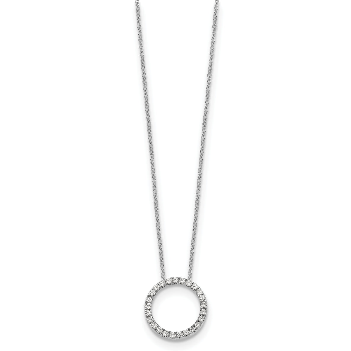 Gold necklaces: diamond circle pendant necklace in white gold
