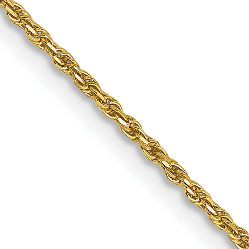 Gold (10K & 14K) Diamond-Cut Machine-Made Rope Chain - 14k Yellow Gold / 14 in / 1.15 mm