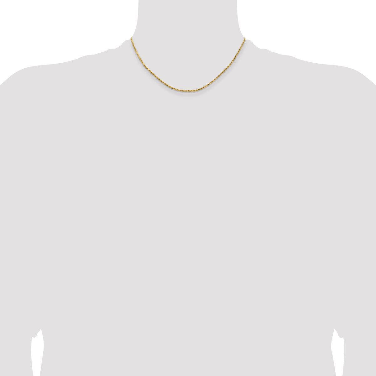 14k 1.8mm Lightweight Diamond-Cut Rope Chain