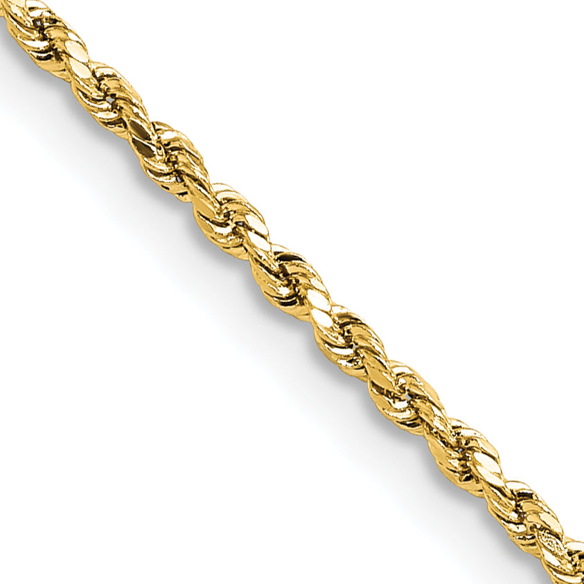 14k 1.8mm Lightweight Diamond-Cut Rope Chain