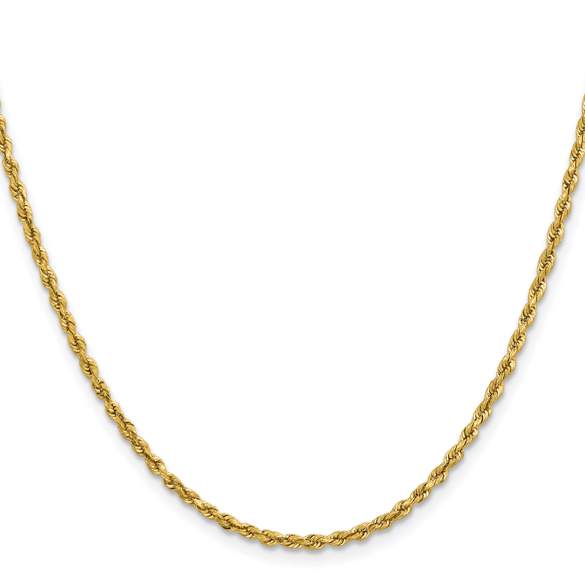 14k 2.3mm Lightweight Diamond-Cut Rope Chain