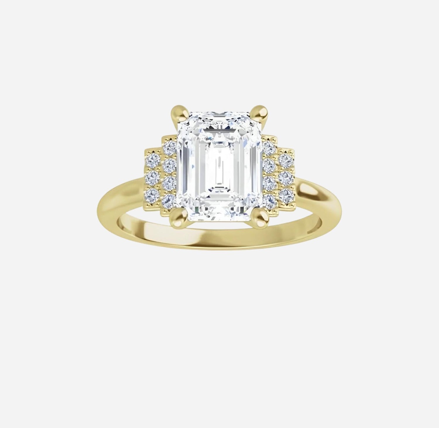 Bridal set, ring in rose gold and natural diamonds