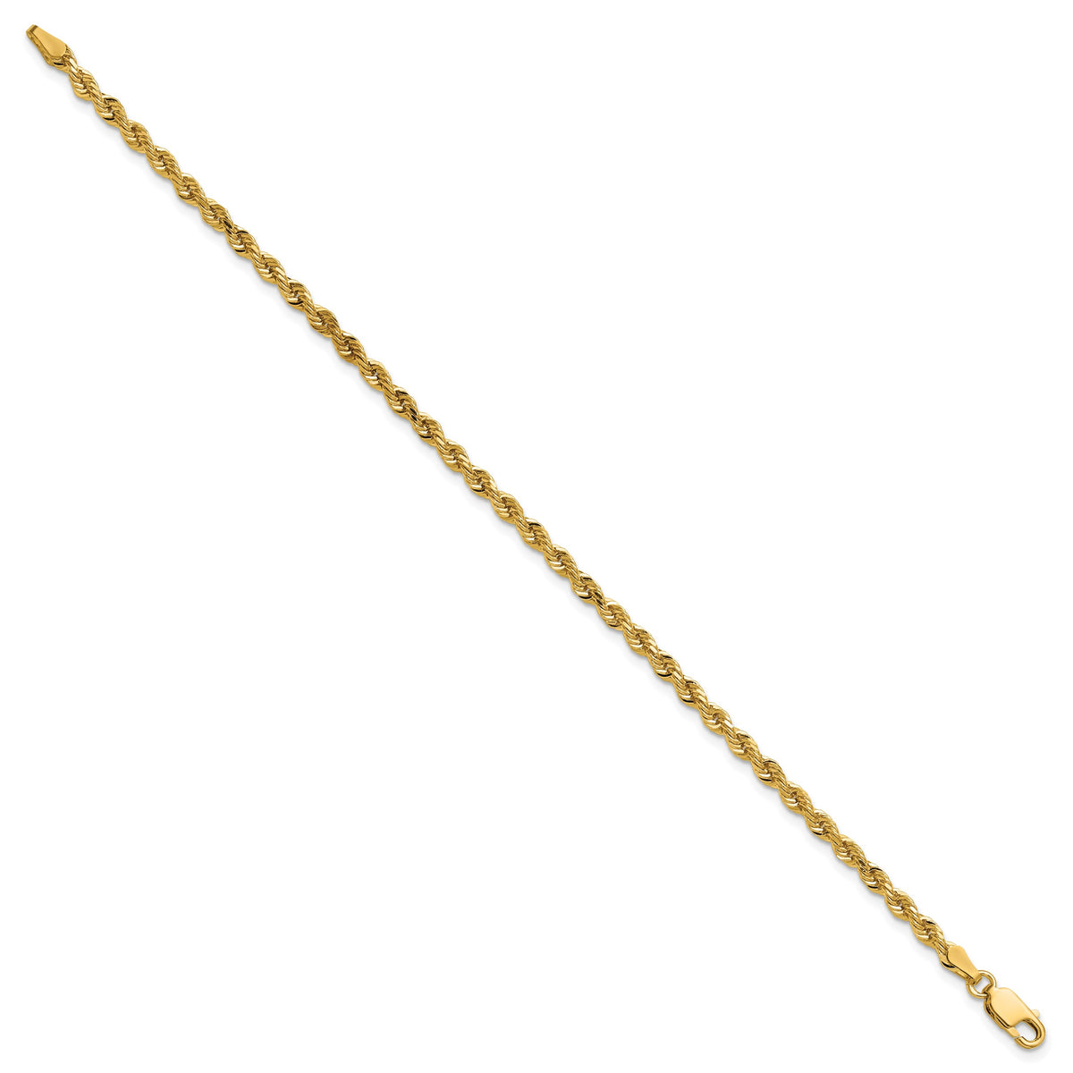 Gold (10K & 14K) Diamond-Cut Rope Chain Bracelet - 7.5 in#7.5 in