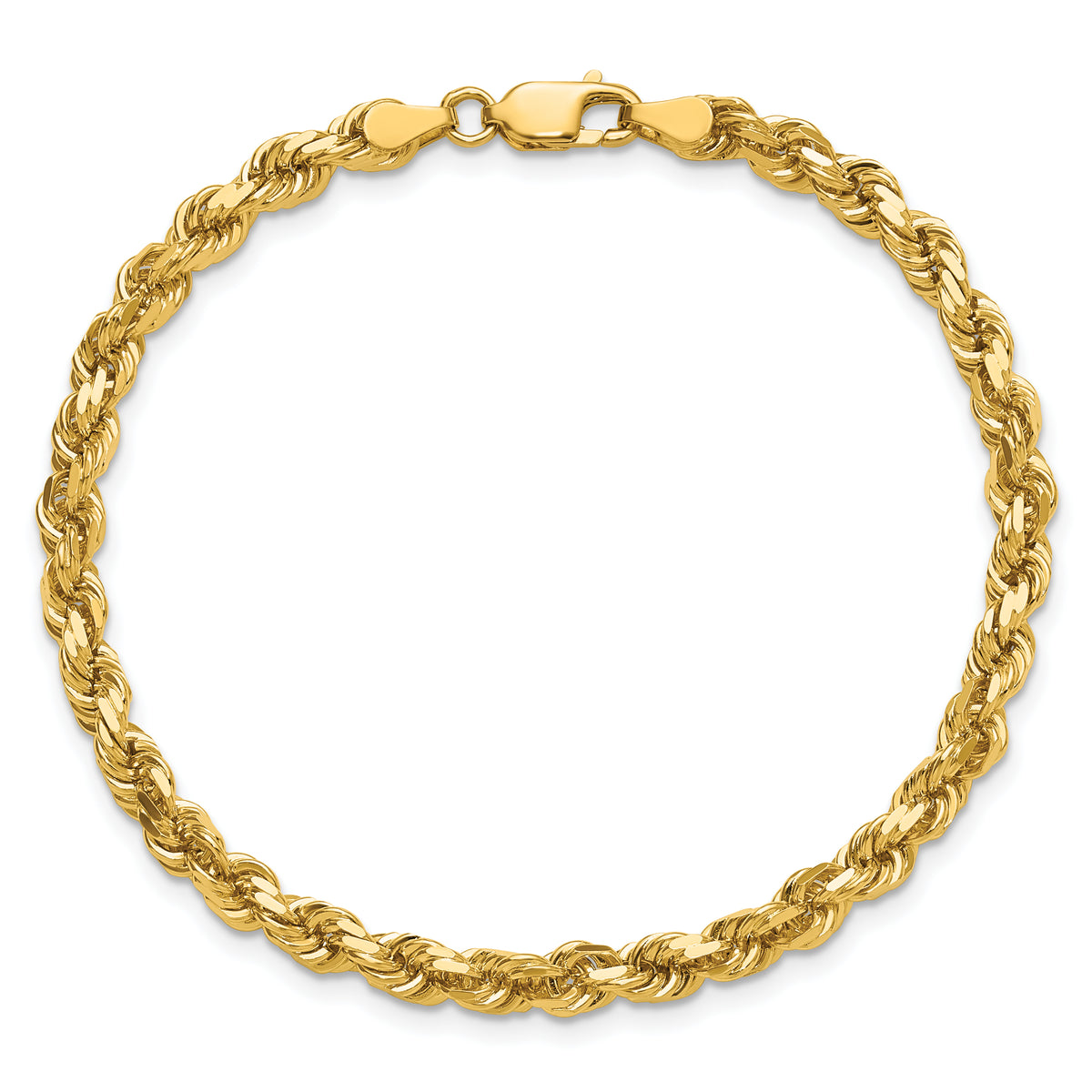 Gold (10K & 14K) Diamond-Cut Rope Chain Bracelet - 8.5 in