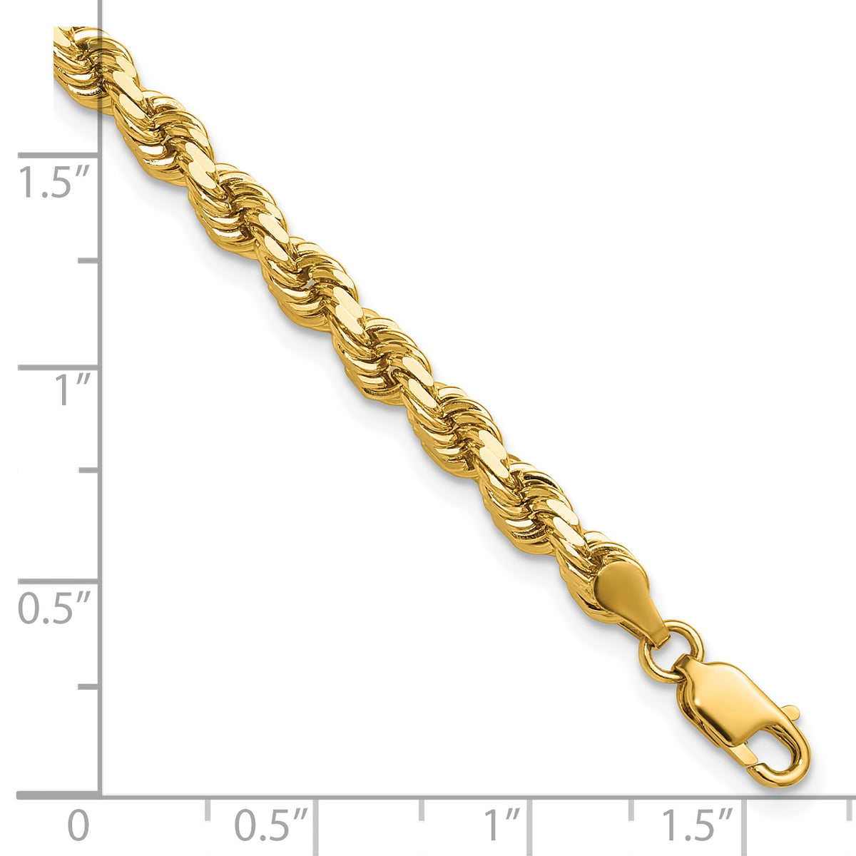 Gold (10K & 14K) Diamond-Cut Rope Chain Bracelet - 8.5 in