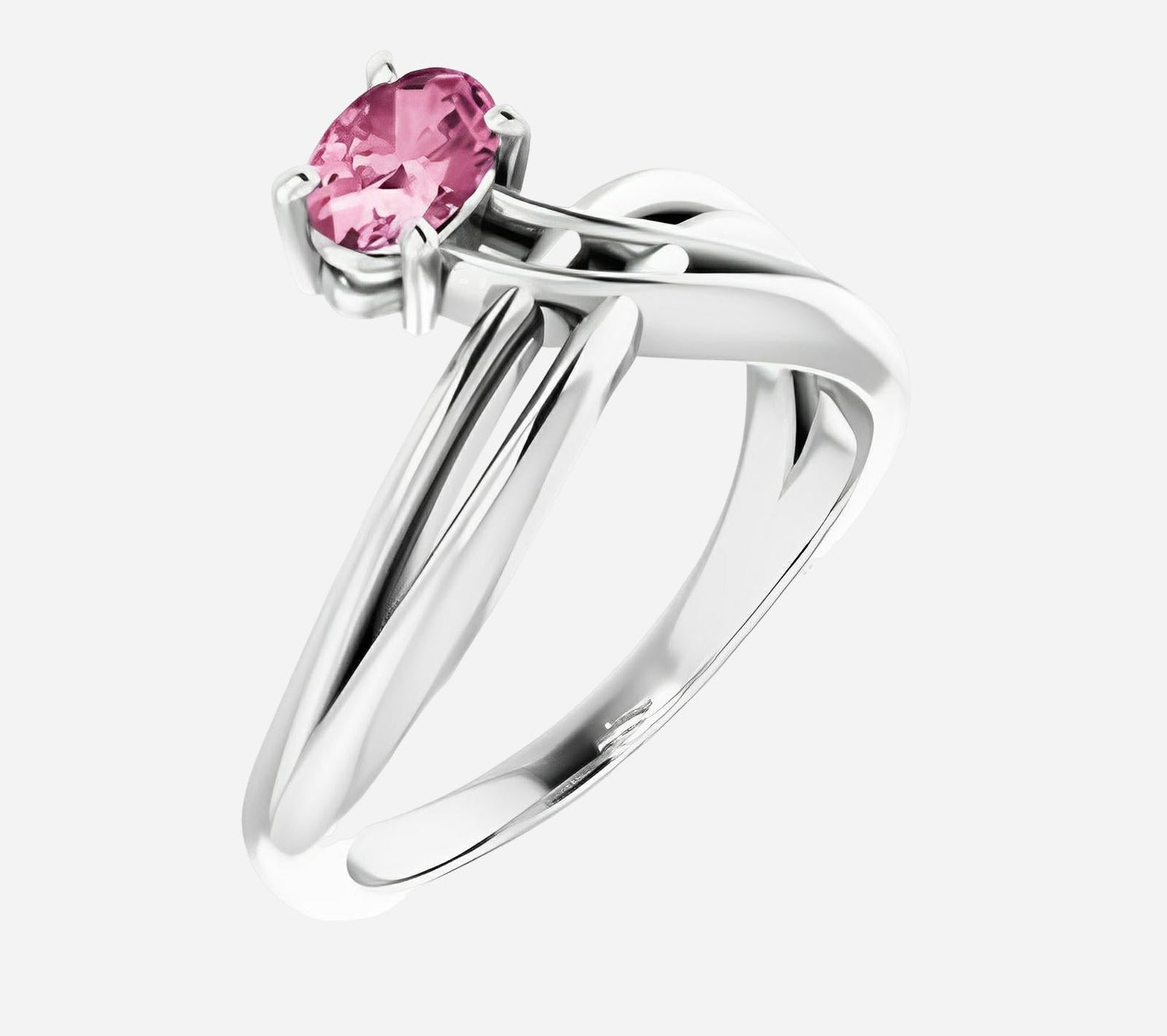 Color gem ring with pink tourmaline and rose gold