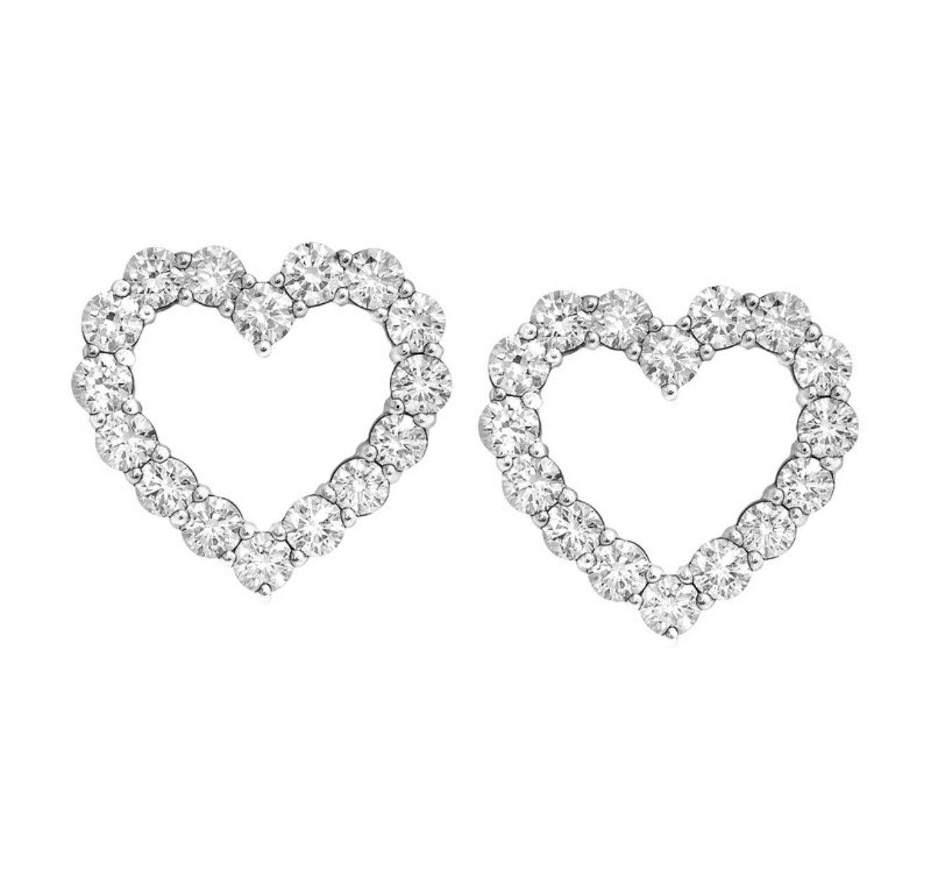 2 Ctw 14Kt White Gold Lab Grown Heart Earring