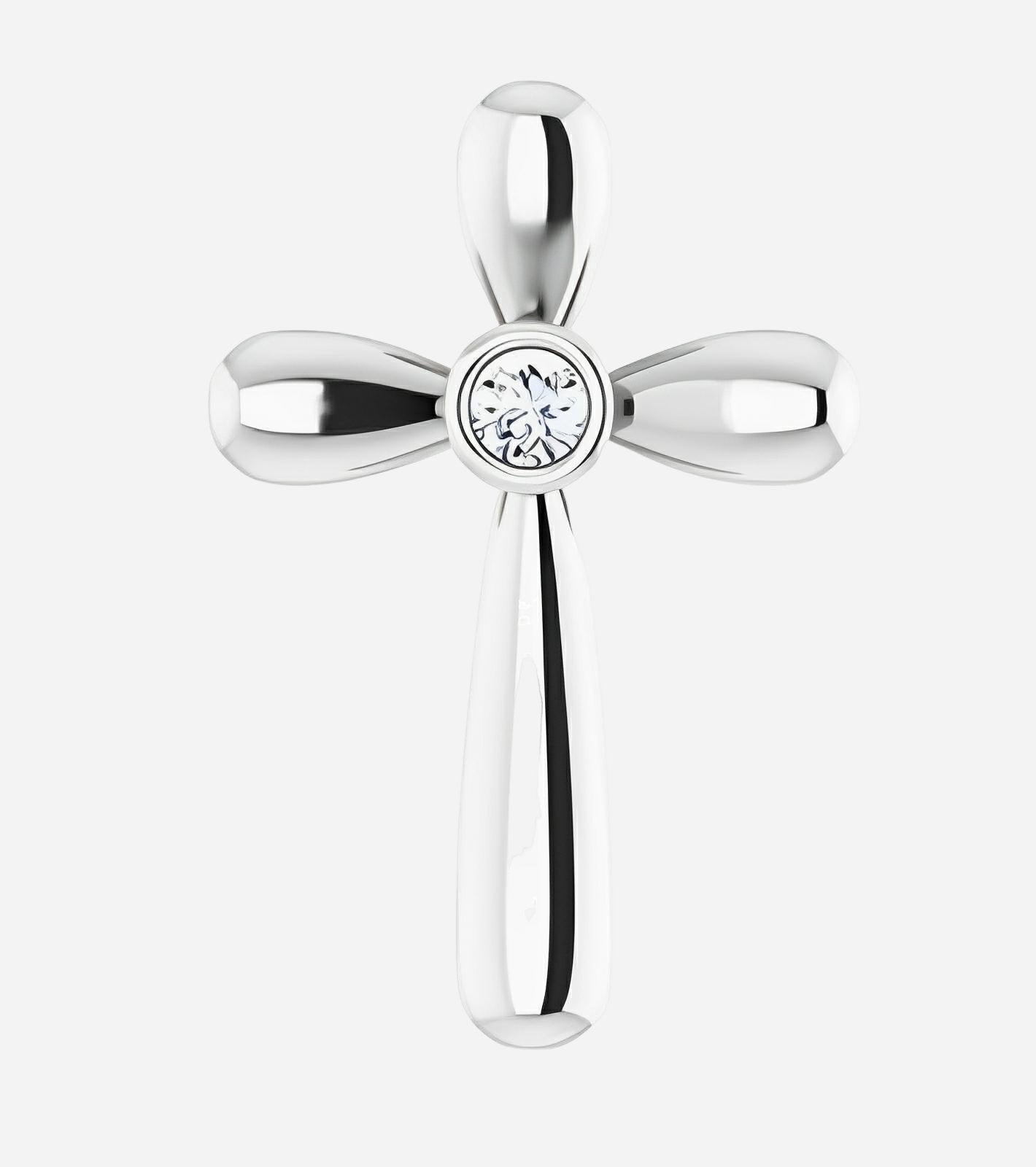 Cross pendant with yellow gold & diamond
