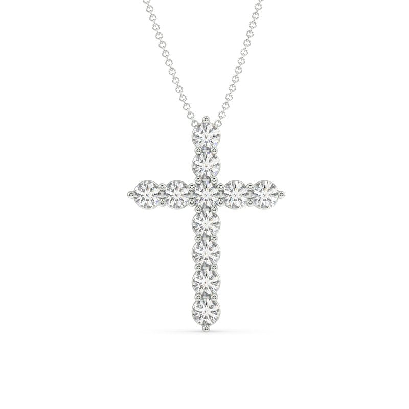 0.50 Ctw Sterling Silver Lab Grown Cross Pendant