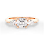 Kristin Asscher Cut Lab Grown Diamond 18Kt Rose Gold Engagement Ring