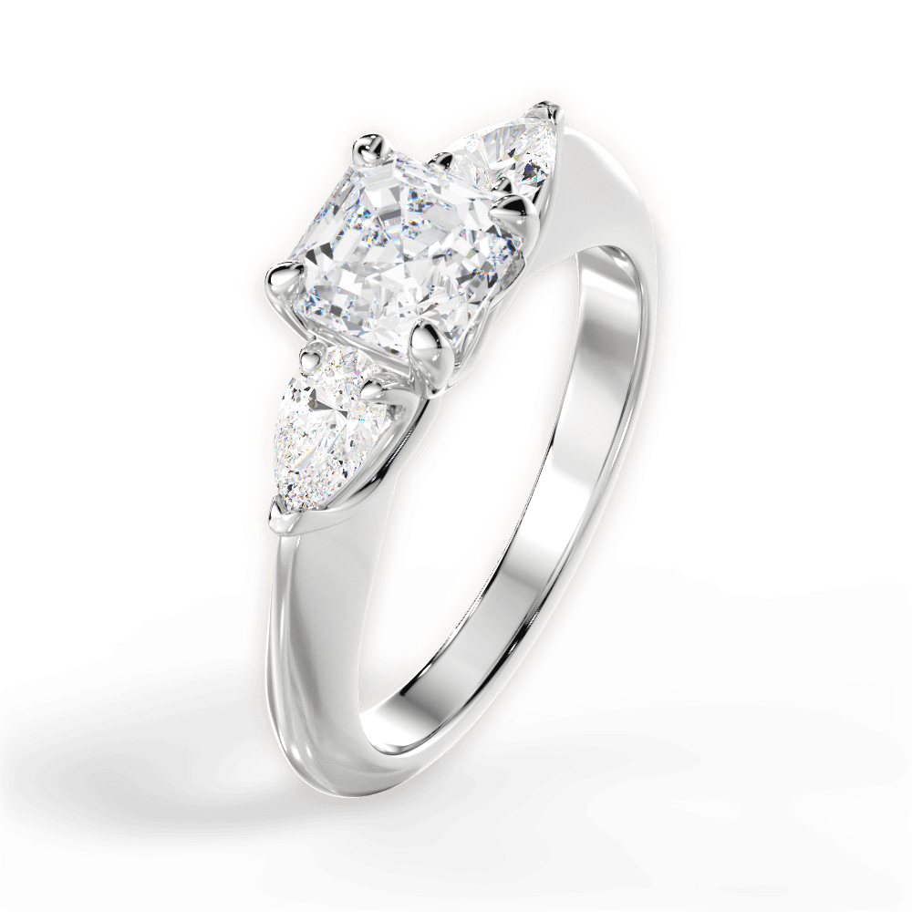 Kristin Asscher Cut Lab Grown Diamond Platinum Engagement Ring - View 4