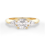 Kristin Asscher Cut Lab Grown Diamond 18Kt Yellow Gold Engagement Ring