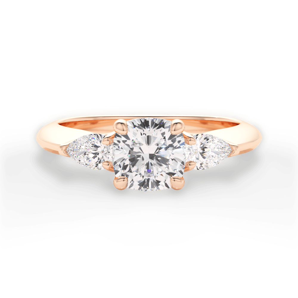 Kristin Cushion Cut Lab Grown Diamond 18Kt Rose Gold Engagement Ring