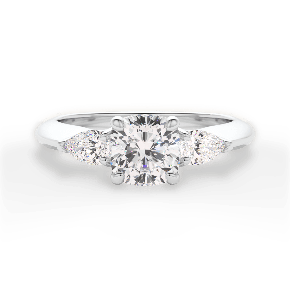 Kristin Cushion Cut Lab Grown Diamond Platinum Engagement Ring