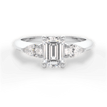 Kristin Emerald Cut Lab Grown Diamond 14Kt White Gold Engagement Ring