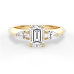 Kristin Emerald Cut Lab Grown Diamond 18Kt Yellow Gold Engagement Ring
