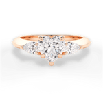 Kristin Heart Cut Lab Grown Diamond 18Kt Rose Gold Engagement Ring
