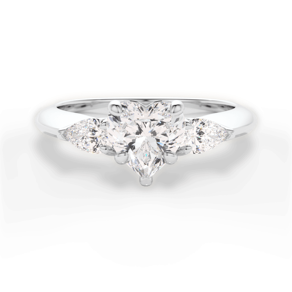 Kristin Heart Cut Lab Grown Diamond Platinum Engagement Ring