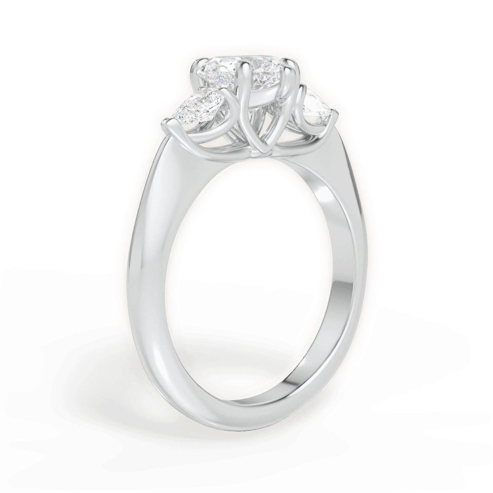 Kristin Heart Cut Lab Grown Diamond 14Kt White Gold Engagement Ring - View 3