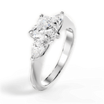 Kristin Heart Cut Lab Grown Diamond Platinum Engagement Ring - View 4