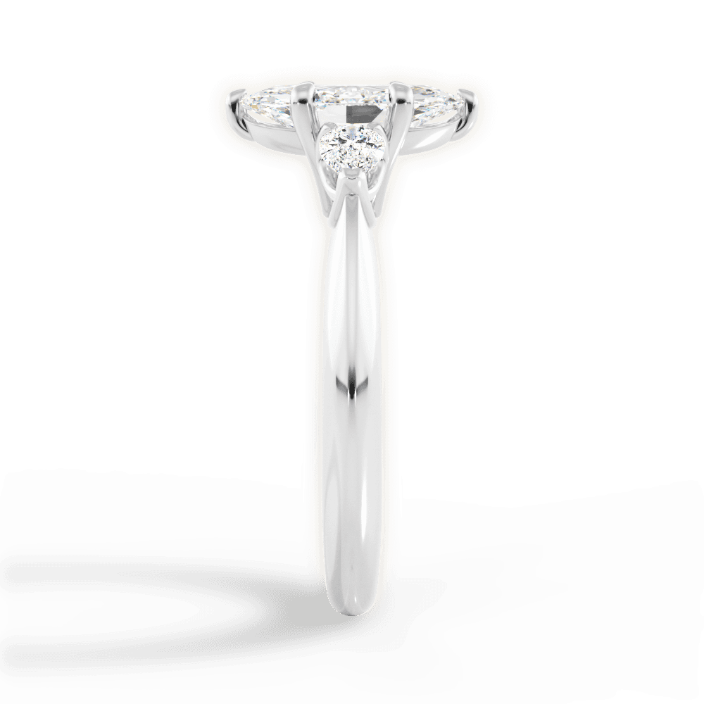 Kristin Marquise Cut Lab Grown Diamond 14Kt White Gold Engagement Ring - View 2