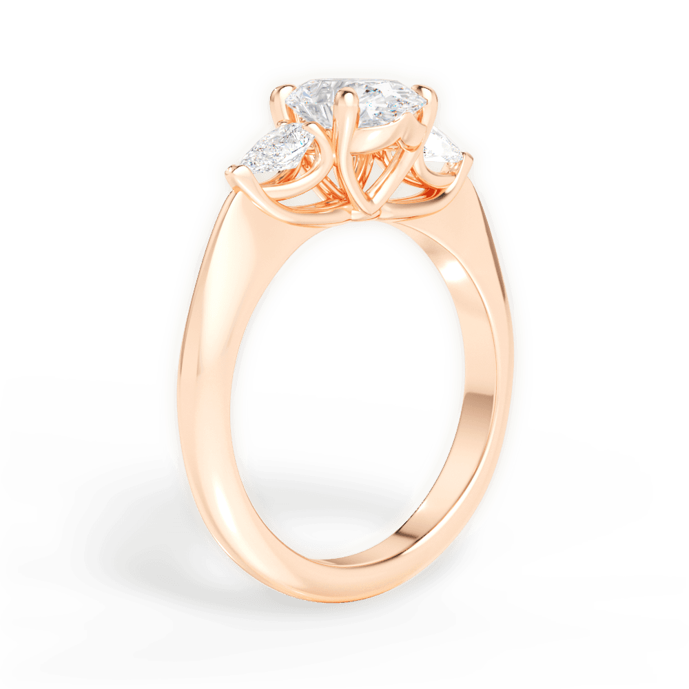 Kristin Oval Cut Lab Grown Diamond 18Kt Rose Gold Engagement Ring - View 4