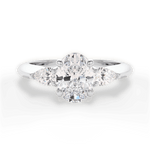 Kristin Oval Cut Lab Grown Diamond 18Kt White Gold Engagement Ring