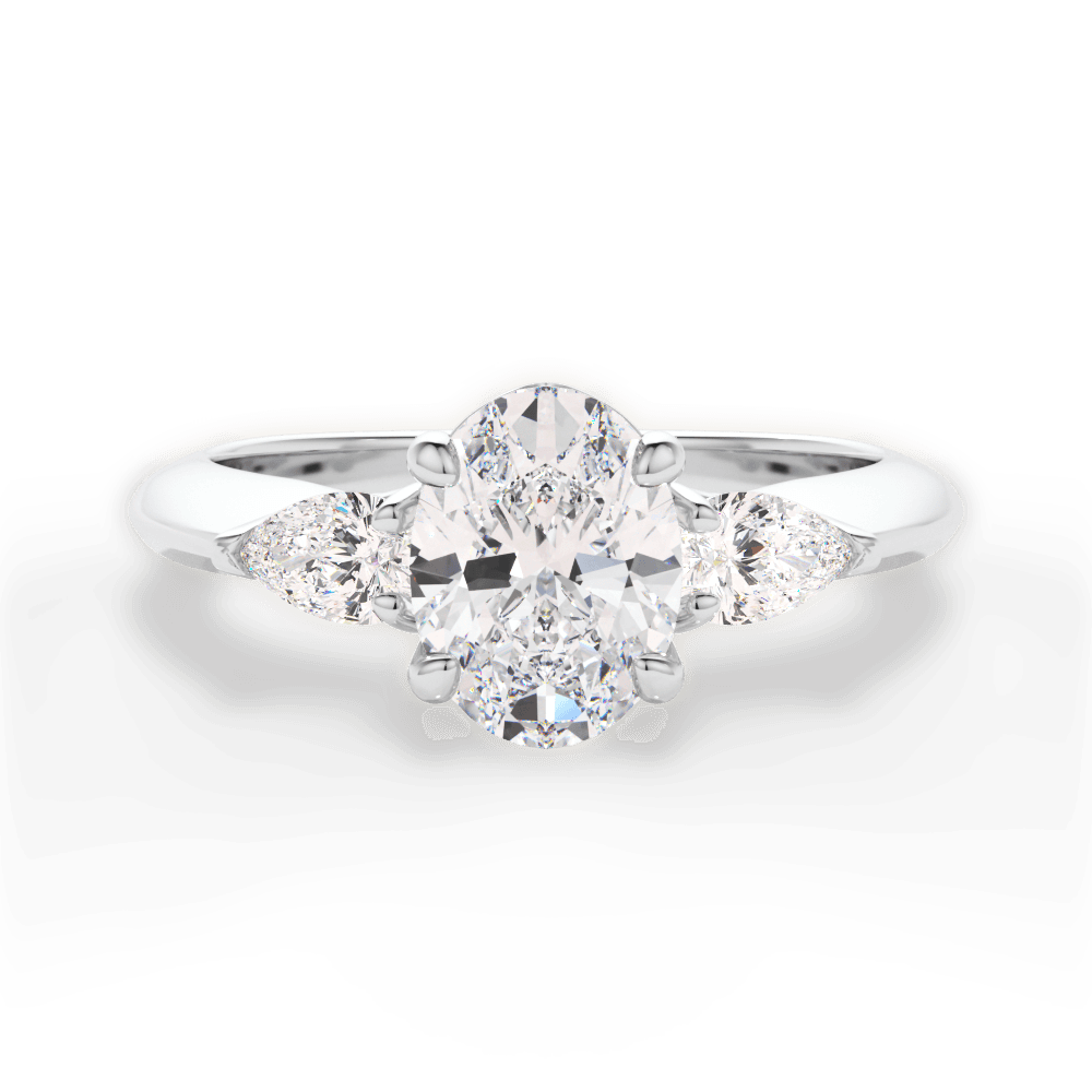 Kristin Oval Cut Lab Grown Diamond 18Kt White Gold Engagement Ring