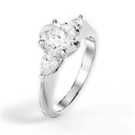 Kristin Oval Cut Lab Grown Diamond 18Kt White Gold Engagement Ring - View 3