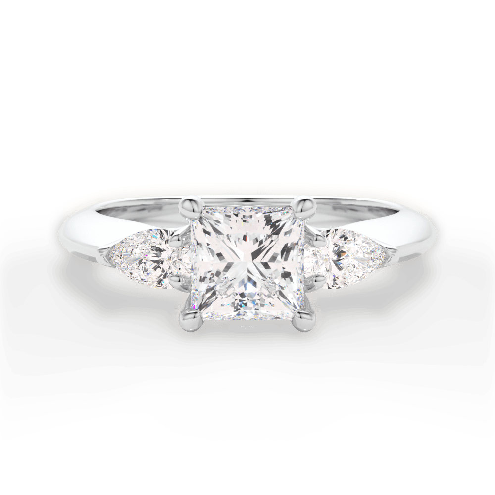 Kristin Princess Cut Lab Grown Diamond 14Kt White Gold Engagement Ring