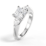 Kristin Princess Cut Lab Grown Diamond 14Kt White Gold Engagement Ring - View 3