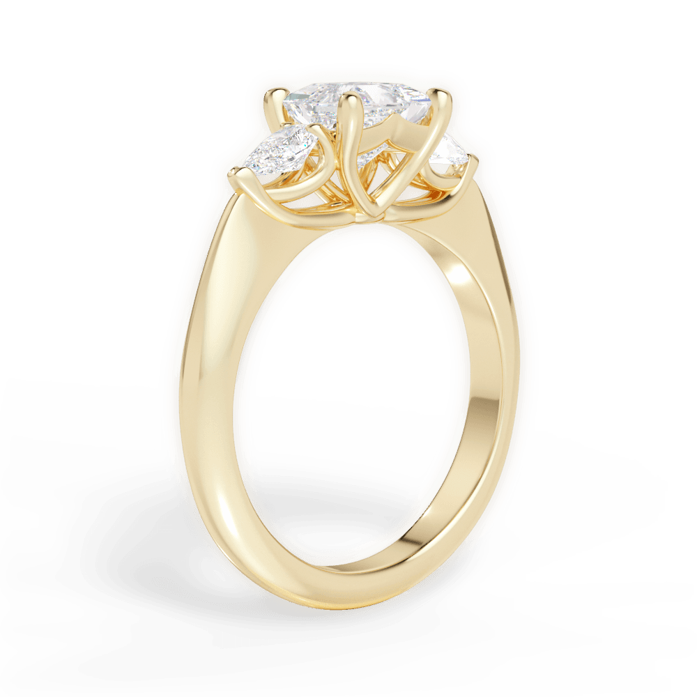 Kristin Princess Cut Lab Grown Diamond 18Kt Yellow Gold Engagement Ring - View 2