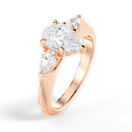 Kristin Pear Cut Lab Grown Diamond 18Kt Rose Gold Engagement Ring - View 3