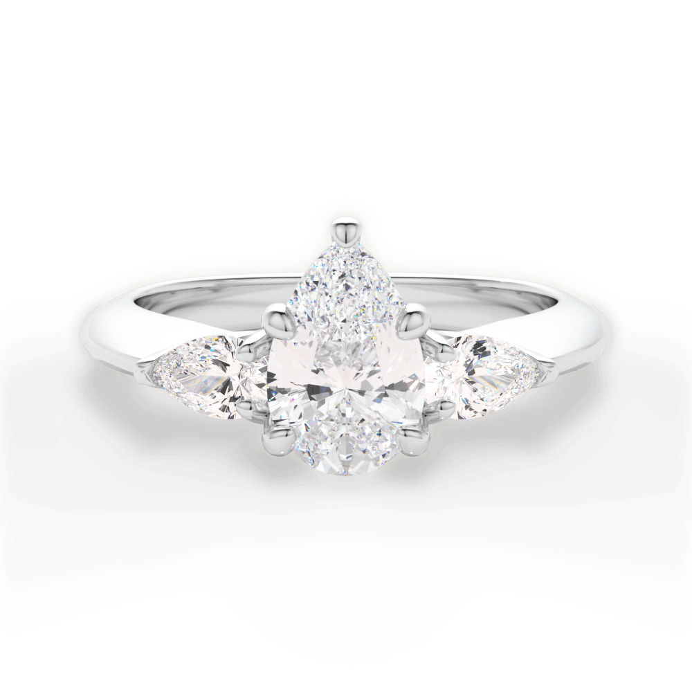 Kristin Pear Cut Lab Grown Diamond 18Kt White Gold Engagement Ring