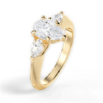 Kristin Pear Cut Lab Grown Diamond 18Kt Yellow Gold Engagement Ring - View 3