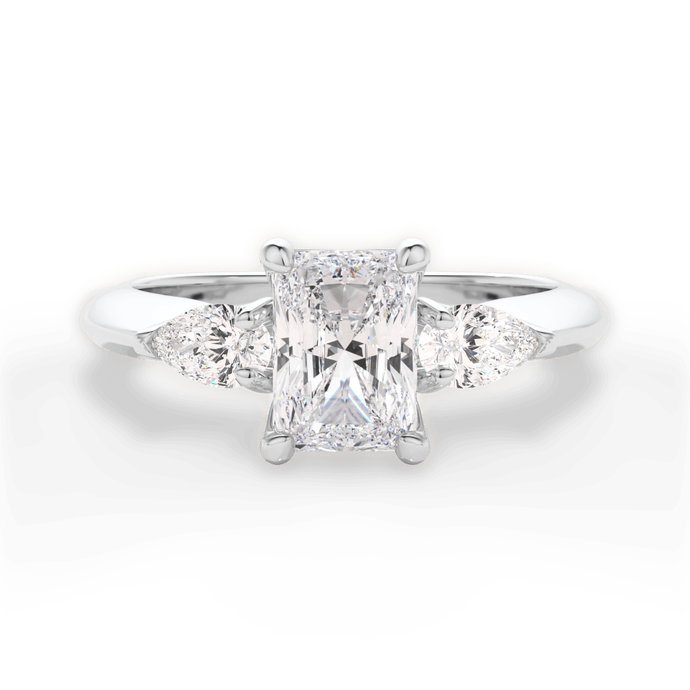 Kristin Radiant Cut Lab Grown Diamond Platinum Engagement Ring
