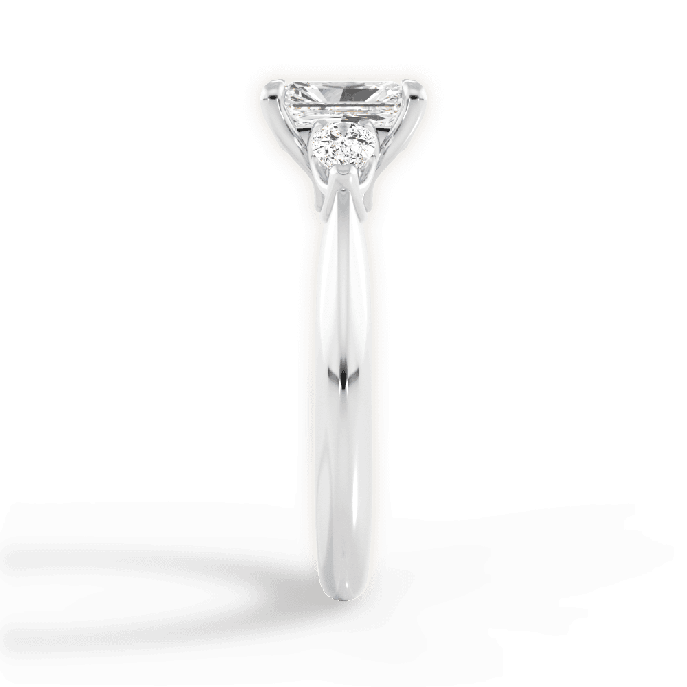 Kristin Radiant Cut Lab Grown Diamond 14Kt White Gold Engagement Ring - View 3