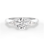 Kristin Round Cut Lab Grown Diamond 14Kt White Gold Engagement Ring