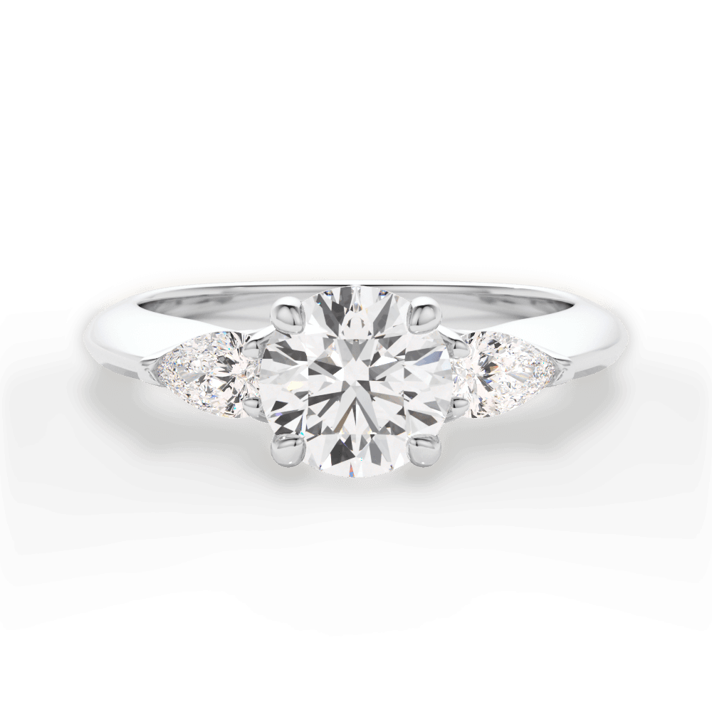 Kristin Round Cut Lab Grown Diamond 14Kt White Gold Engagement Ring