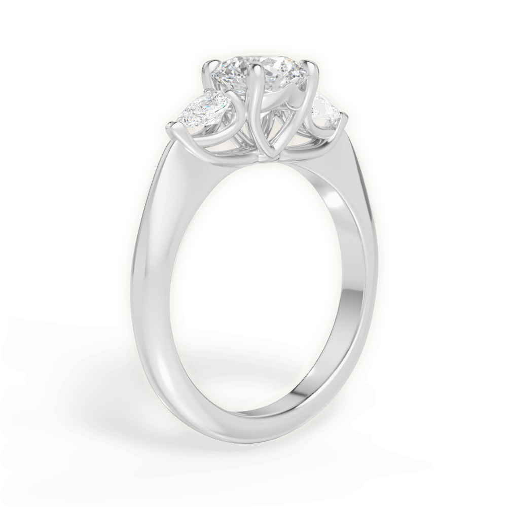 Kristin Round Cut Lab Grown Diamond 14Kt White Gold Engagement Ring - View 4