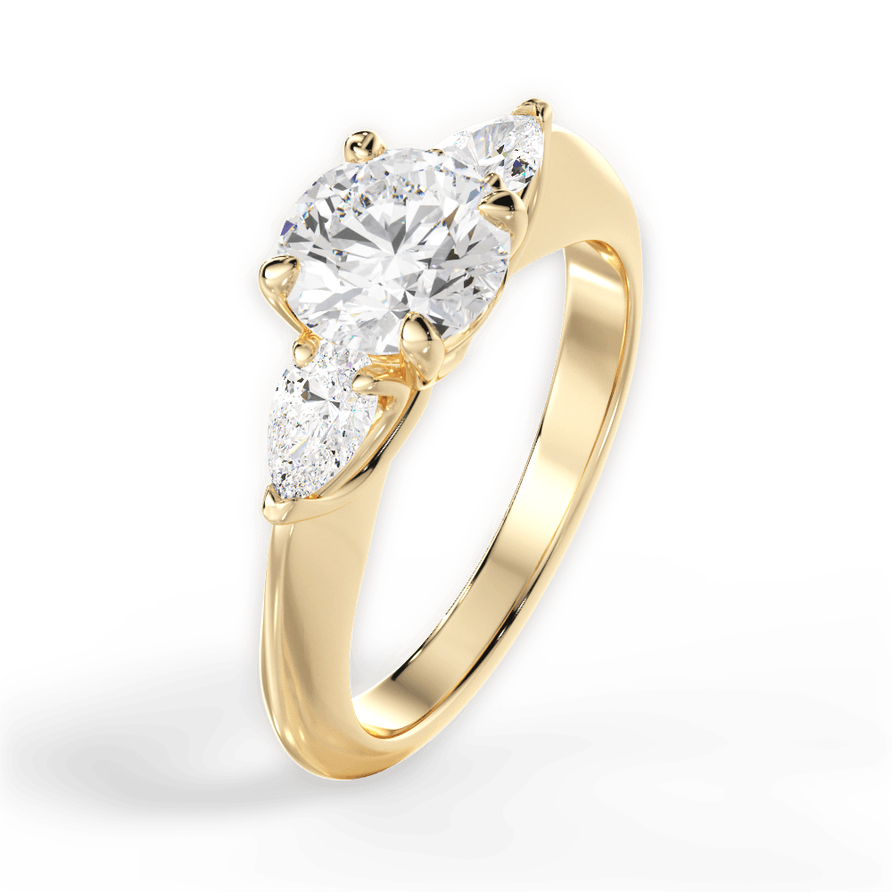 Kristin Round Cut Lab Grown Diamond 18Kt Yellow Gold Engagement Ring - View 4