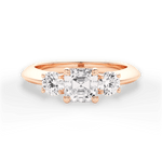 Kaitlin Asscher Cut Lab Grown Diamond 18Kt Rose Gold Engagement Ring