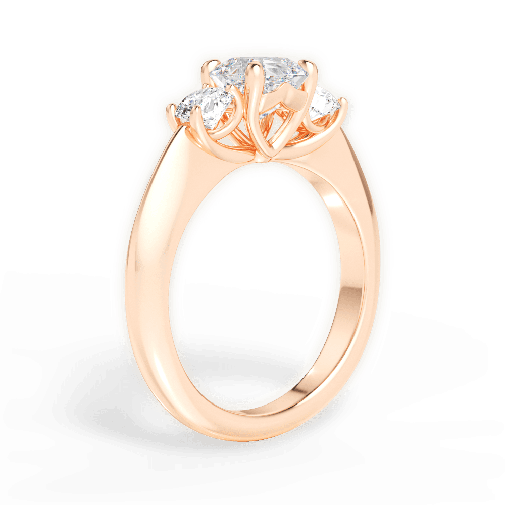 Kaitlin Asscher Cut Lab Grown Diamond 18Kt Rose Gold Engagement Ring - View 3