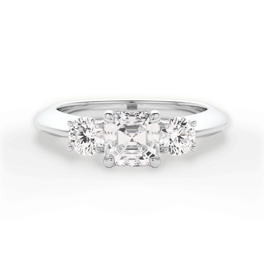 Kaitlin Asscher Cut Lab Grown Diamond 14Kt White Gold Engagement Ring