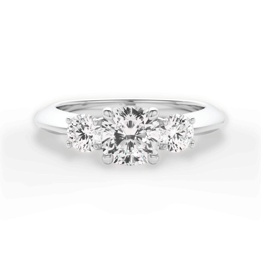 Kaitlin Cushion Cut Lab Grown Diamond 14Kt White Gold Engagement Ring
