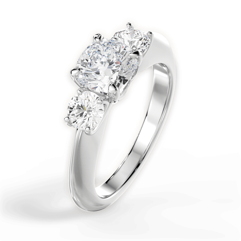 Kaitlin Cushion Cut Lab Grown Diamond 14Kt White Gold Engagement Ring - View 4