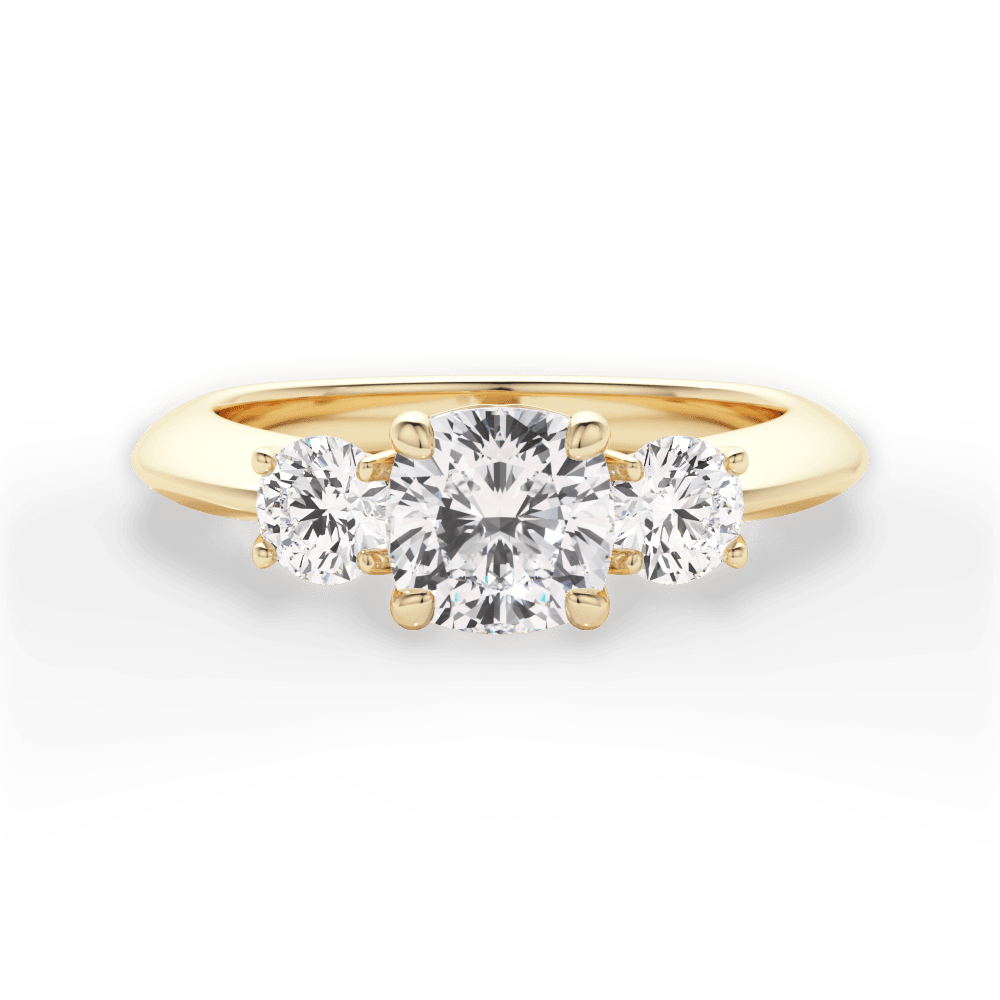 Kaitlin Cushion Cut Lab Grown Diamond 18Kt Yellow Gold Engagement Ring