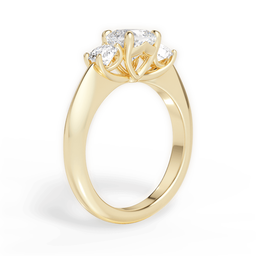 Kaitlin Cushion Cut Lab Grown Diamond 18Kt Yellow Gold Engagement Ring - View 3