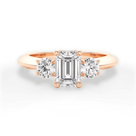Kaitlin Emerald Cut Lab Grown Diamond 18Kt Rose Gold Engagement Ring