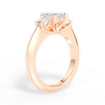 Kaitlin Emerald Cut Lab Grown Diamond 18Kt Rose Gold Engagement Ring - View 2